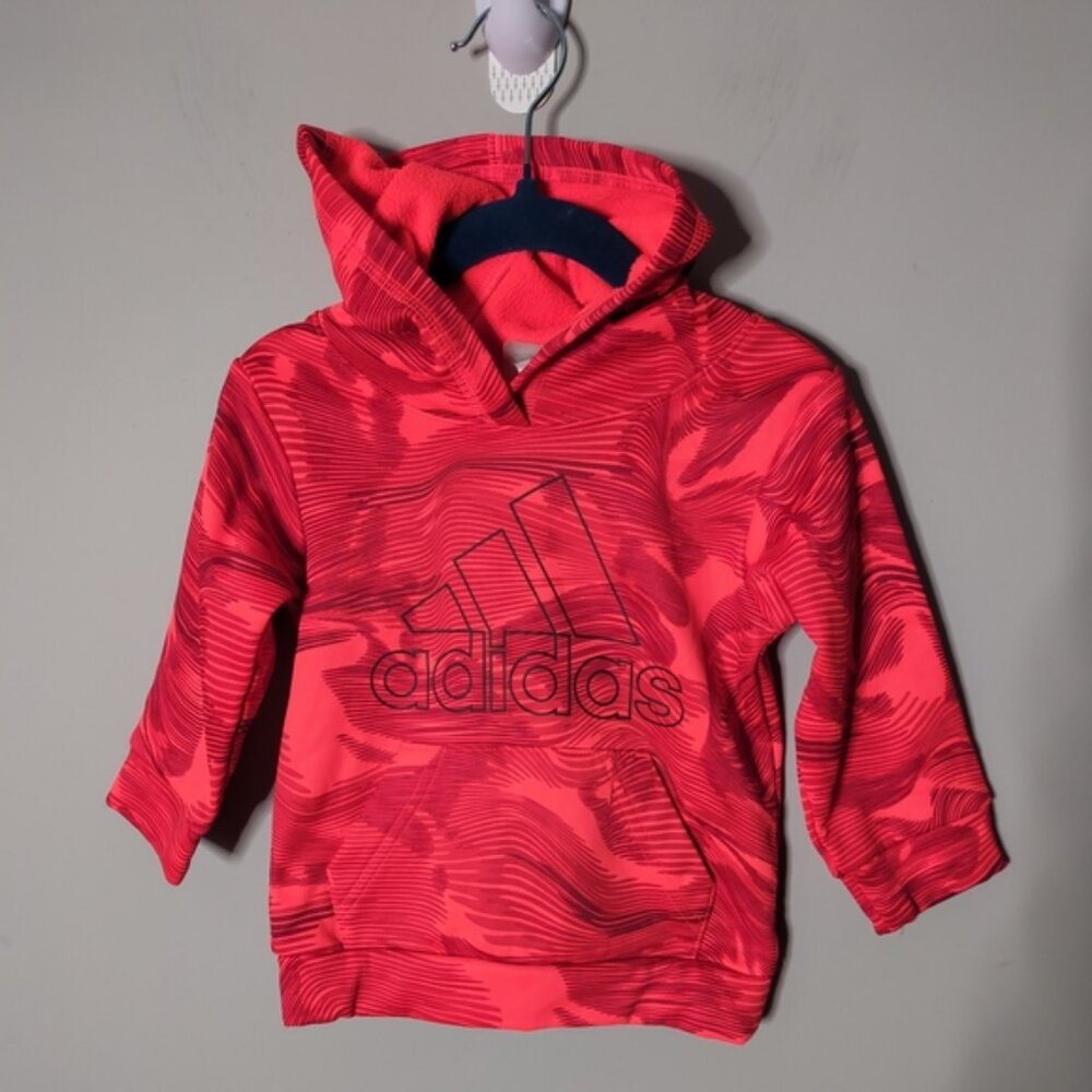 Adidas Baby' Warp Camo Allover Print‎ Pullover Hoodie Red Size